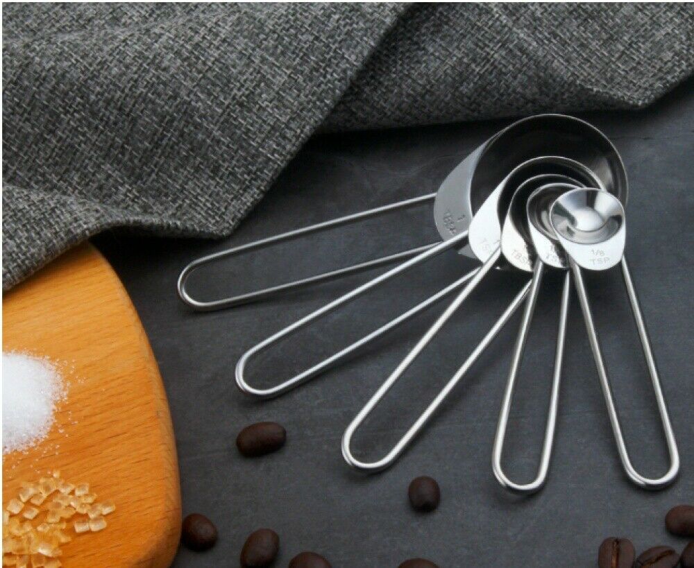 5pcs/Set Measuring Spoons Tea Coffee Measure Cooking Scoops Teaspoons Utensil