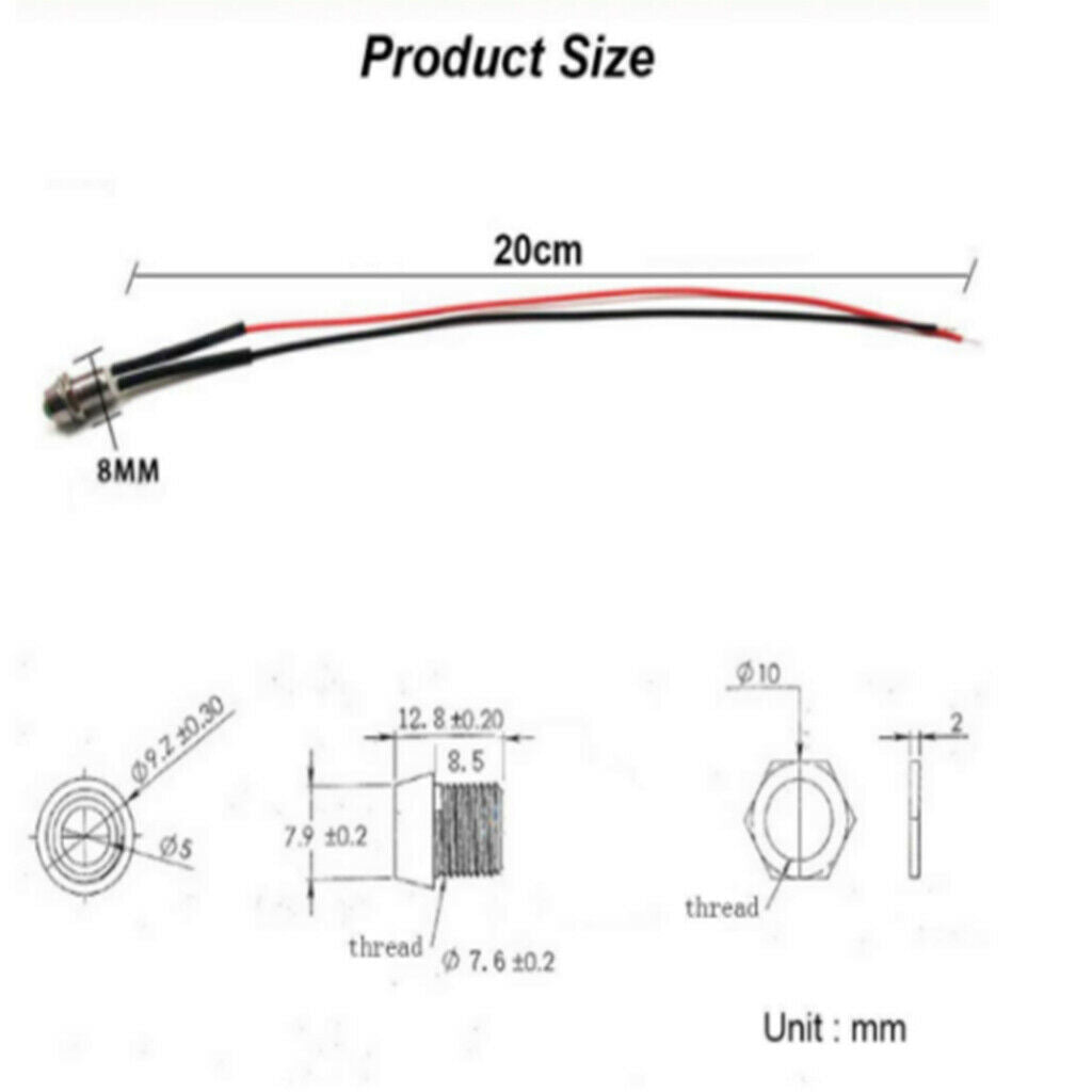 20x Metal LED Indicator Light Lamp Dash Directional Car Truck Motorcycle