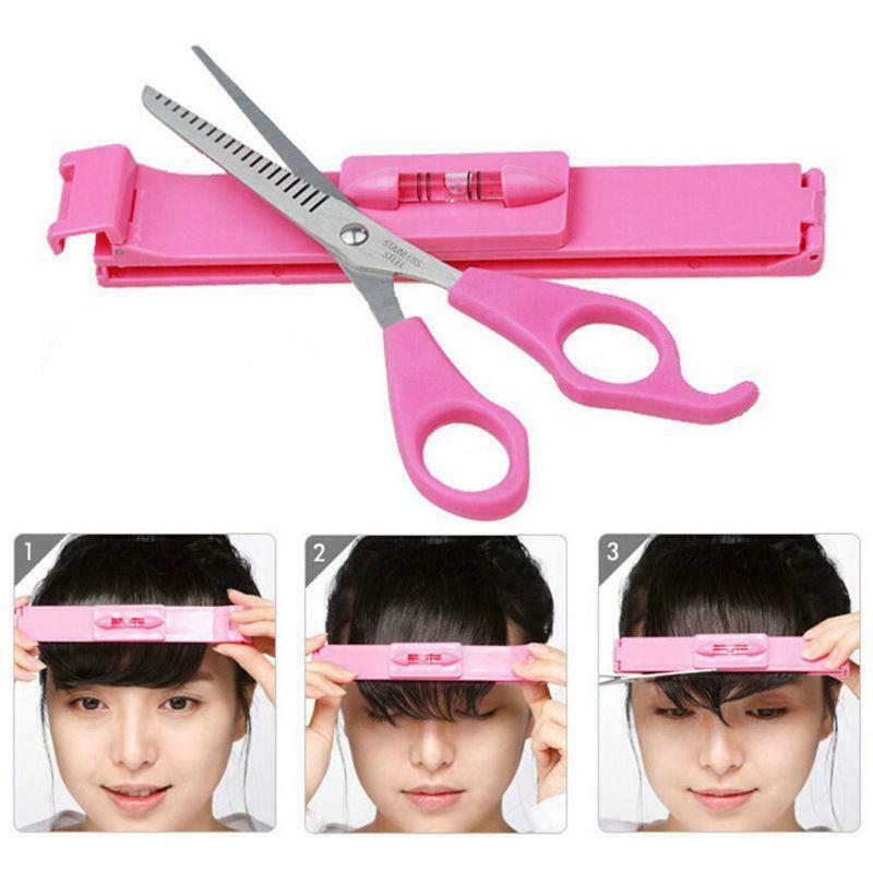 Women Girls Professional Hair Cutting Leveler Bangs Clipper Guide Tools Set Home