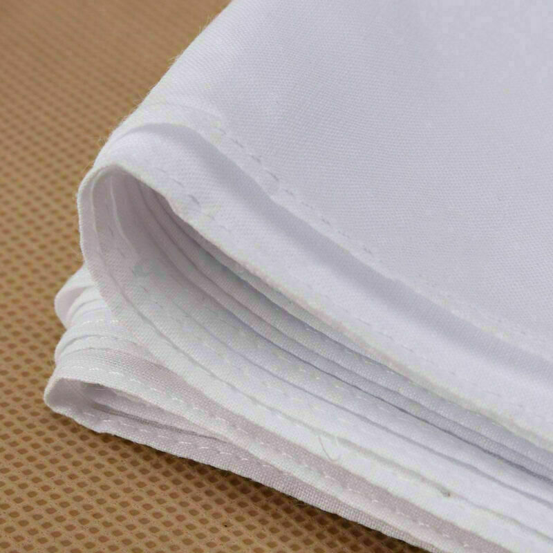 New 12Pcs Men Pocket Plain White Cotton Handkerchiefs Hankies Sweat Face Towel