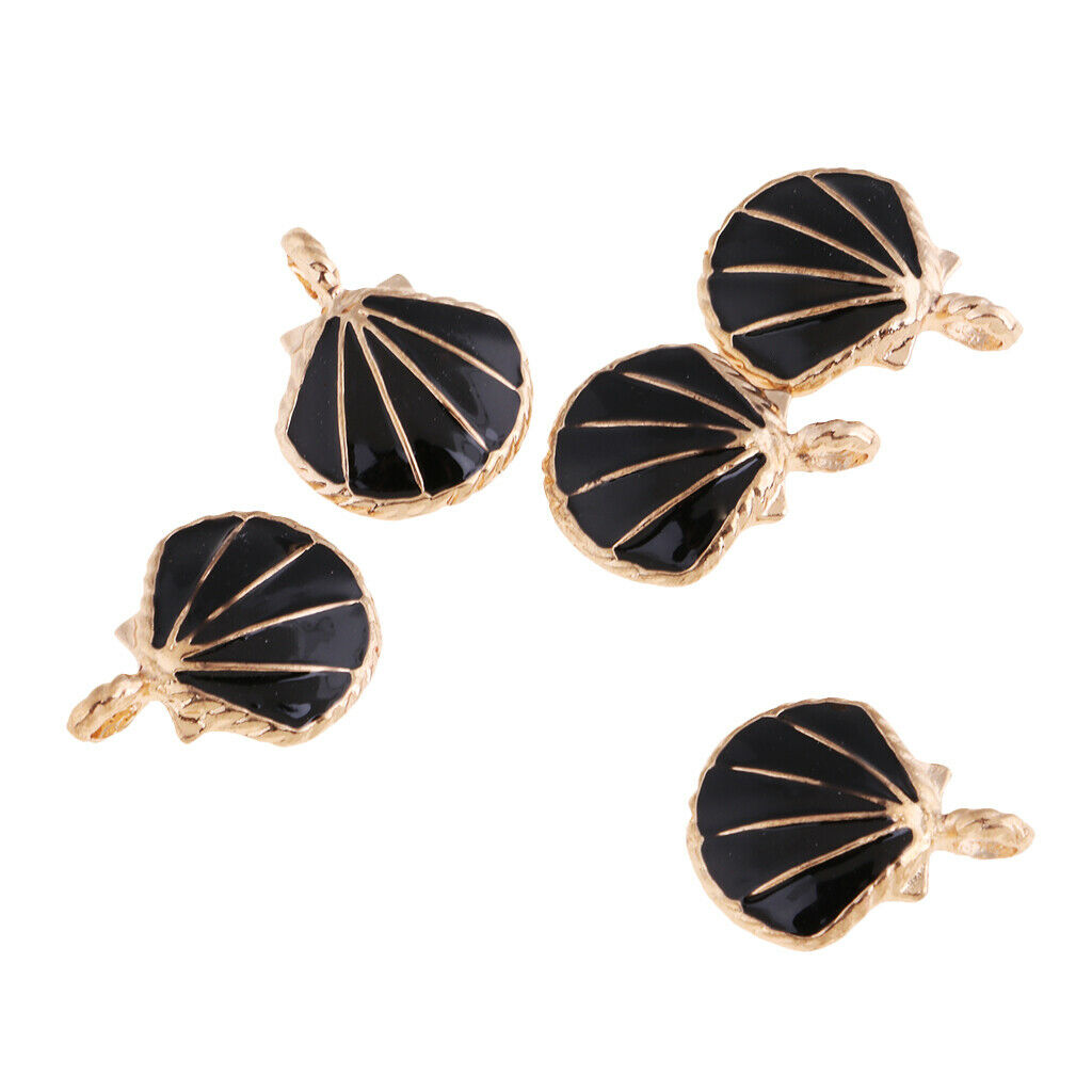 5PCS/Lot Alloy Shell Mobile Necklace Pendant Jewelry DIY Decor Black