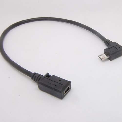10pcs 90Angle Micro Male to Mini Female USB Adapter Converter Data Charger Cable