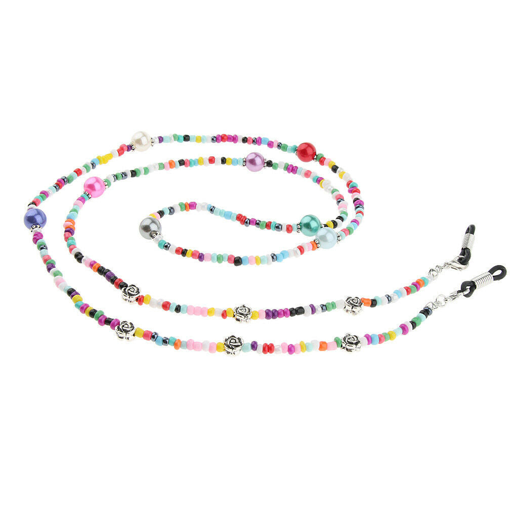 2pcs Eyeglasses Cord Holder Sunglasses Chain Glasses Strap String Rope Beaded