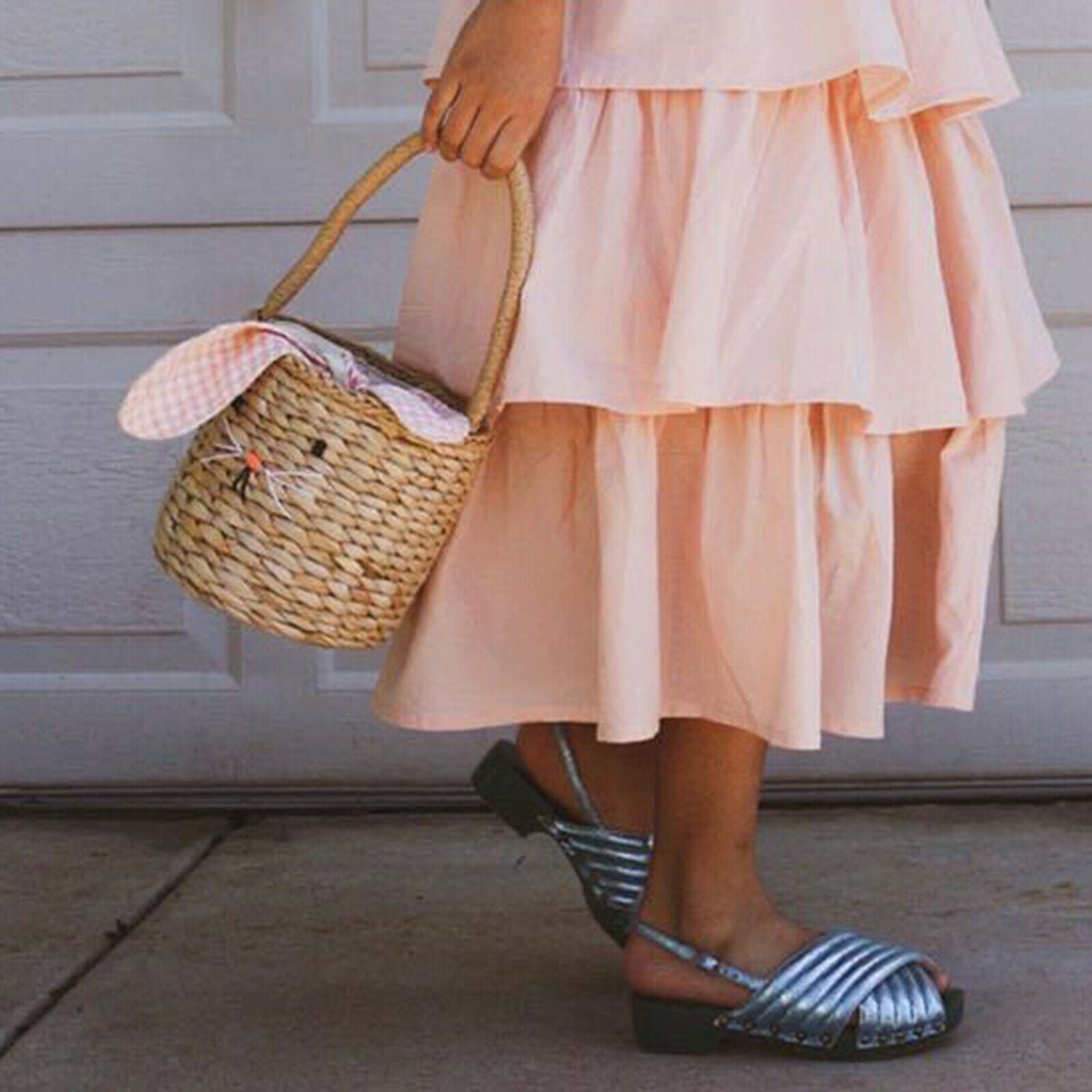 Straw Basket Children Beach Cute Rattan Bag Purse Handbag Photo Props Home