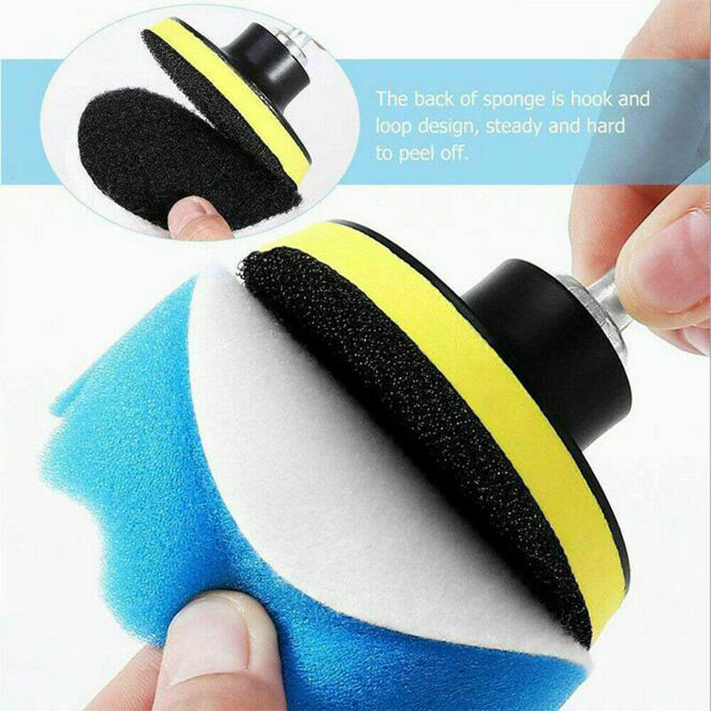 31Pcs 3" Car Polisher Pad Buffer Gross Polishing Drill Kit Sponge Waxing Buffing