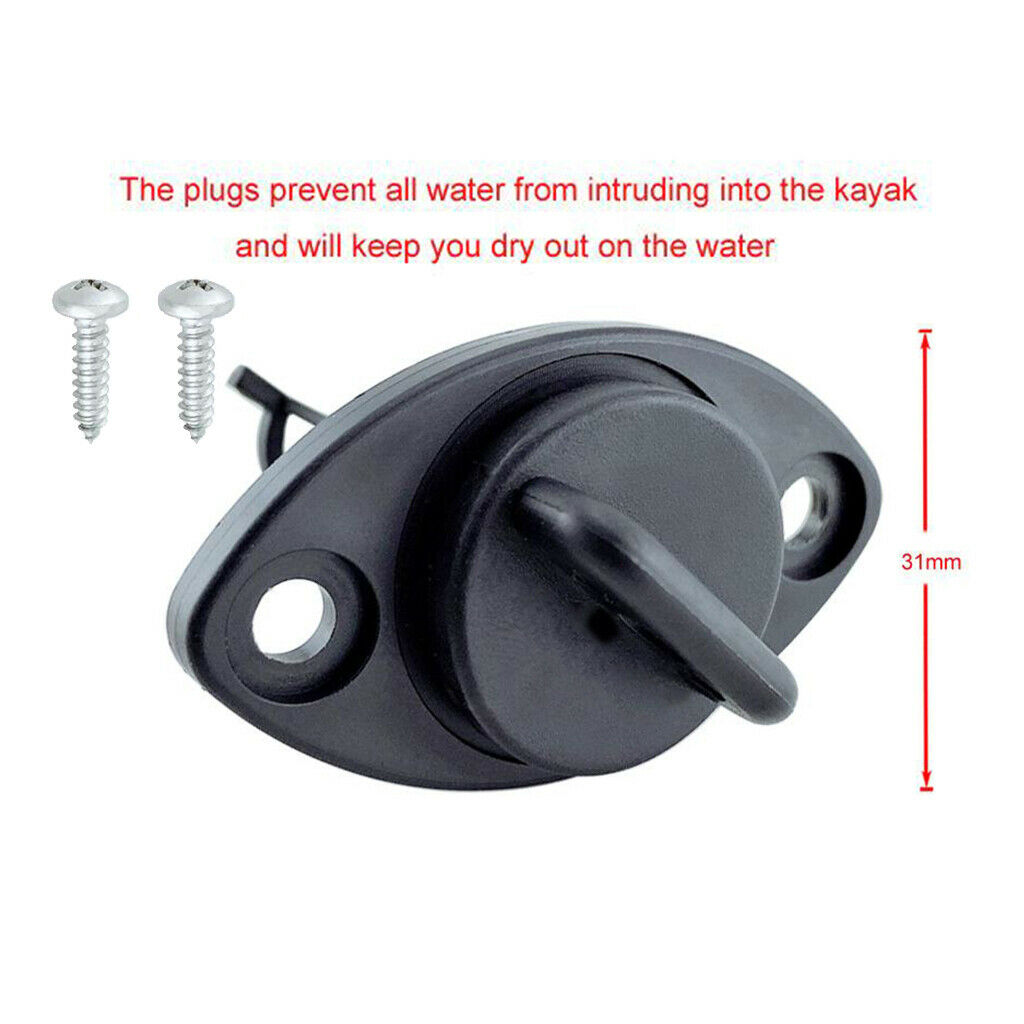 1 Set Marine Boat Drain Plug Transom Kayak Parts Accessories with 2 Screws