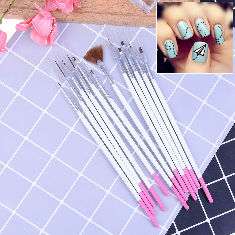 12Pcs Nail art decorations brush set tools DIY painting dotting pen nail tips.DD