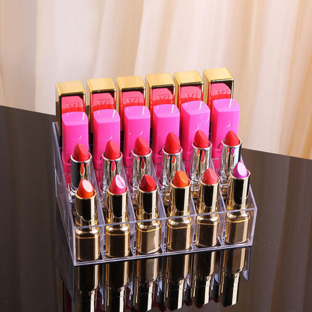 Clear 24 Makeup Lipstick Cosmetic Storage Display Stand Rack Holder Organi.l8