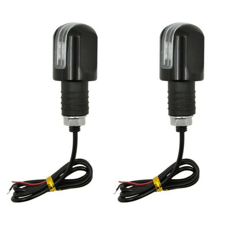 2PCS Motorcycle Bikes LED Turn Signal Light Indicator Blinker Handlebar End Lamp