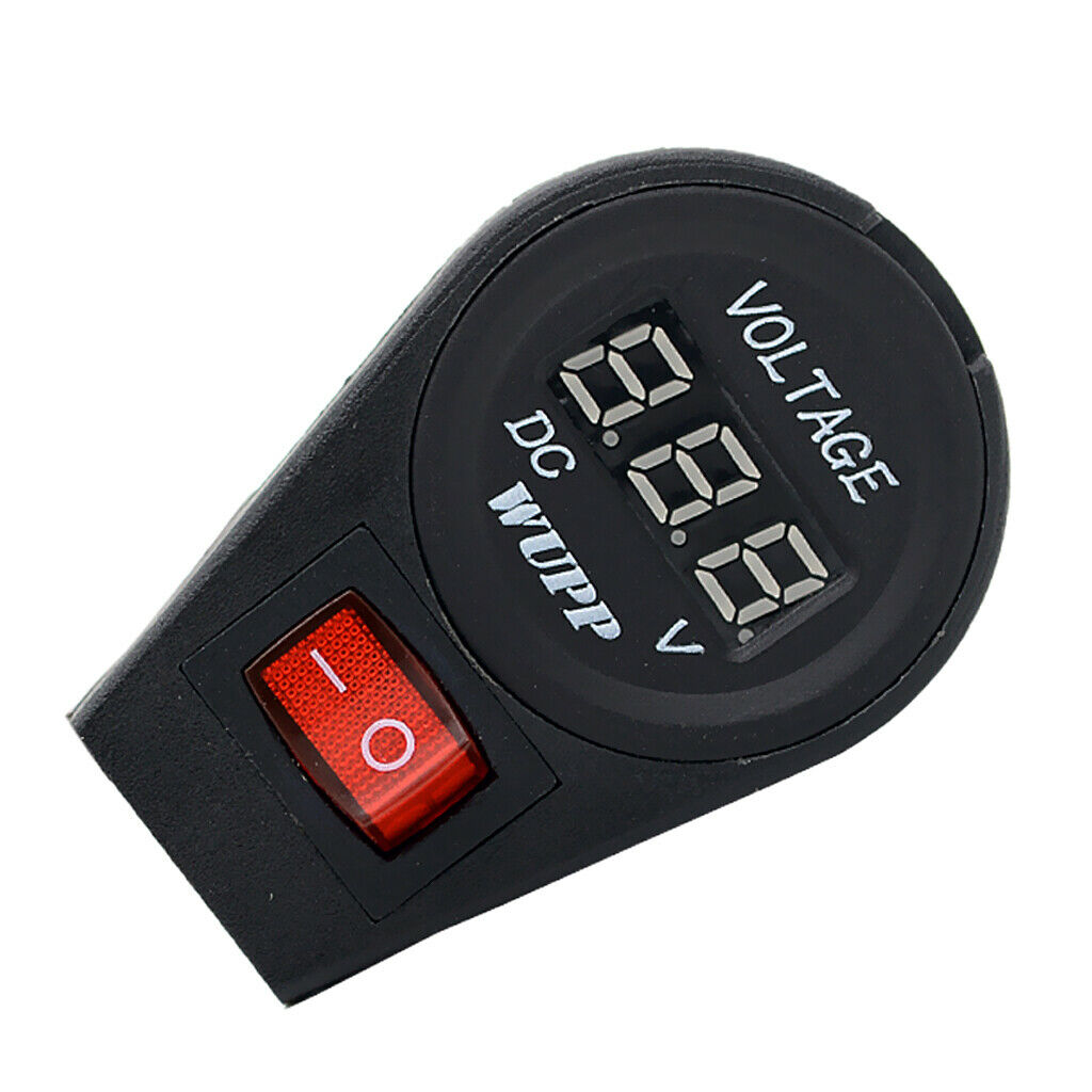 Universal 12V Motorcycle Digital LED Voltmeter Voltage Meter On/Off Switch