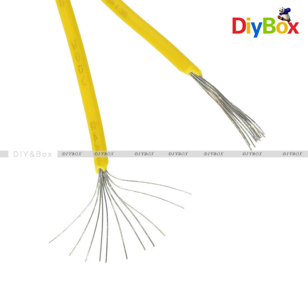 Yellow 10M UL-1007 24AWG Hook-up Wire 80°C / 300V Cord DIY Electrical