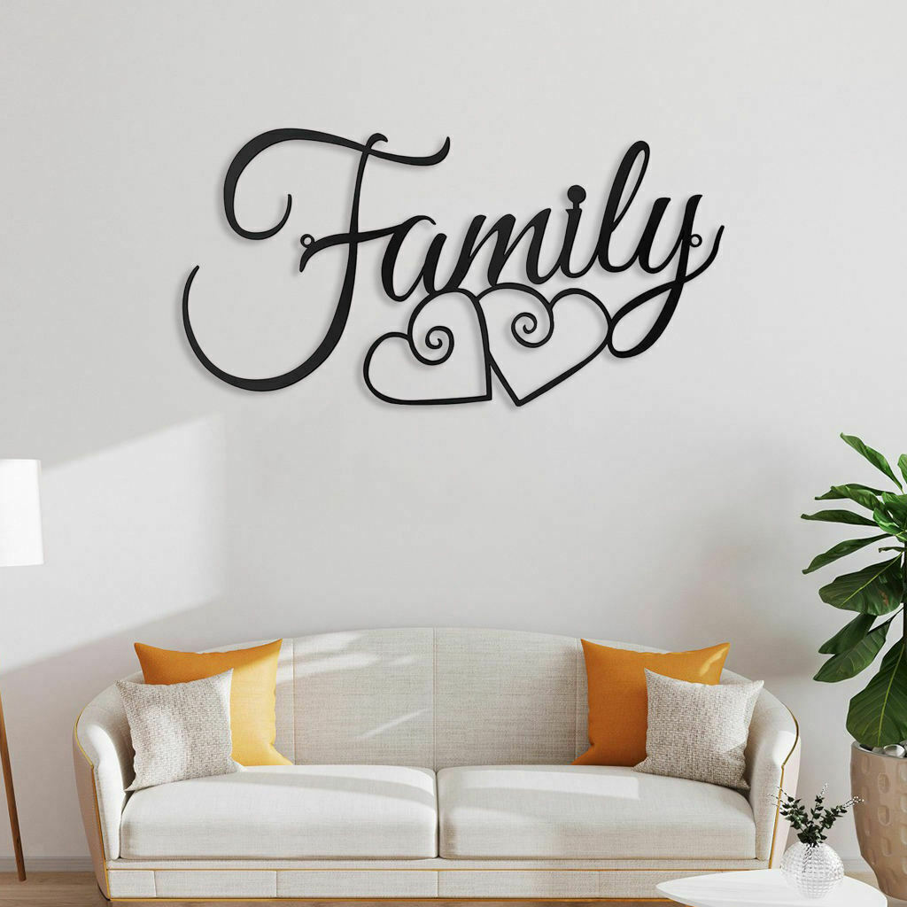 Family Wall Sign Family Wall Decor Sign Black Family Word Wall Art Family Wall