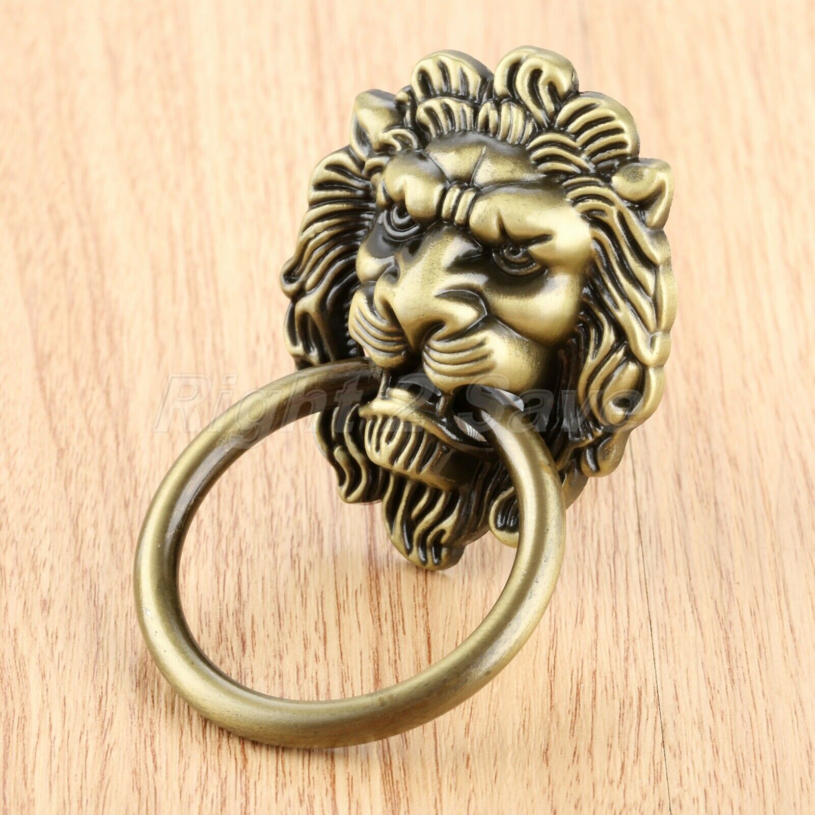 Metal Lion Head Furniture Cabinet Knobs Ring Dresser Drawer Door Pull Handle