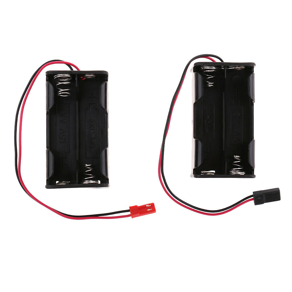 2 Pieces AA Battery Holder Case Slot Holder Plastic