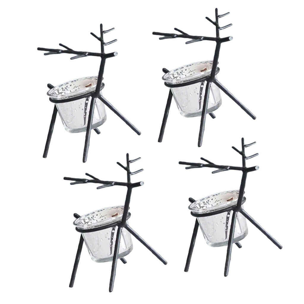 4 X Iron Candle  Table Wedding Party Supplies Home Desktop Decor Black