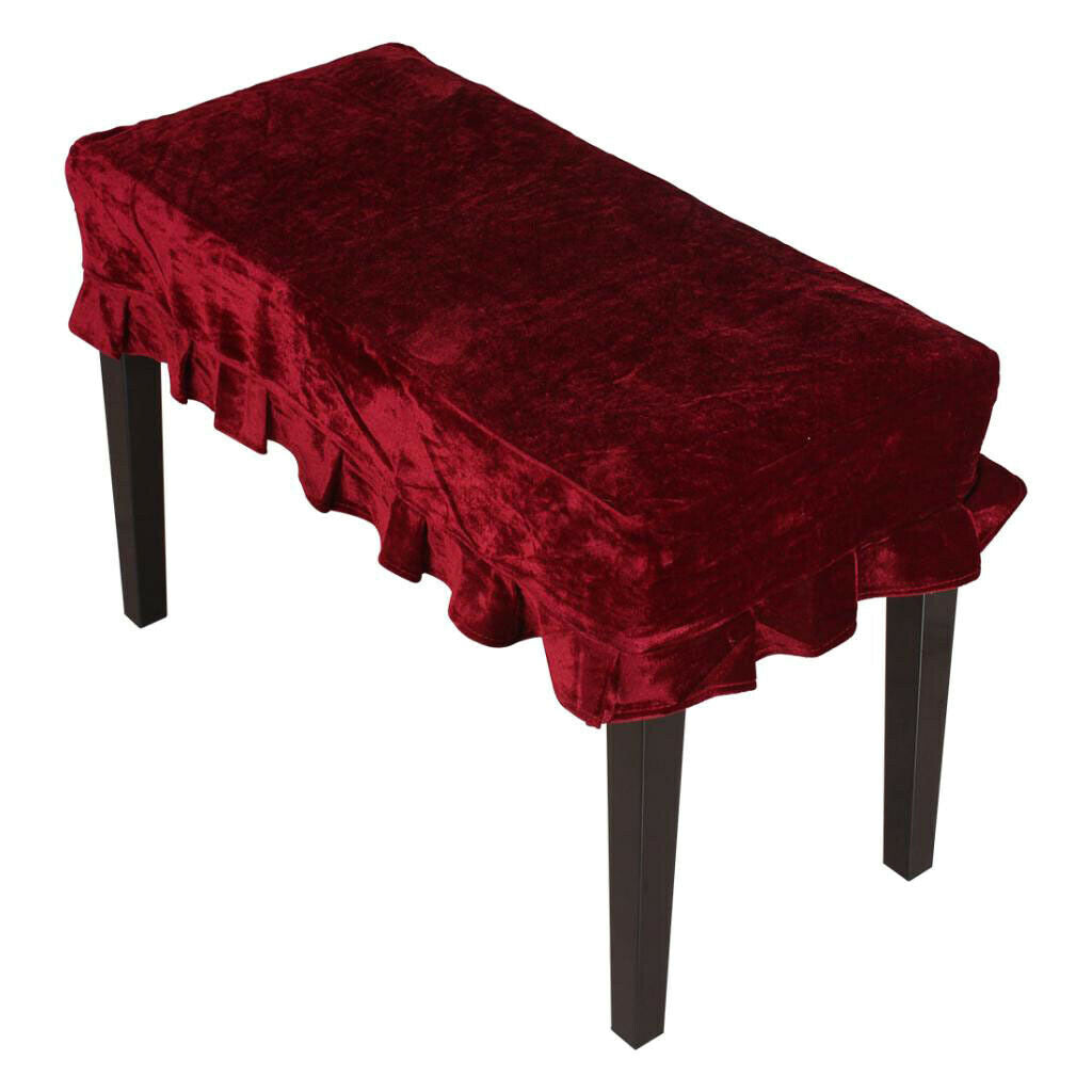 Velvet Piano Dual Seat Stool Cover Pad Cushion 750x350mm Wind Red