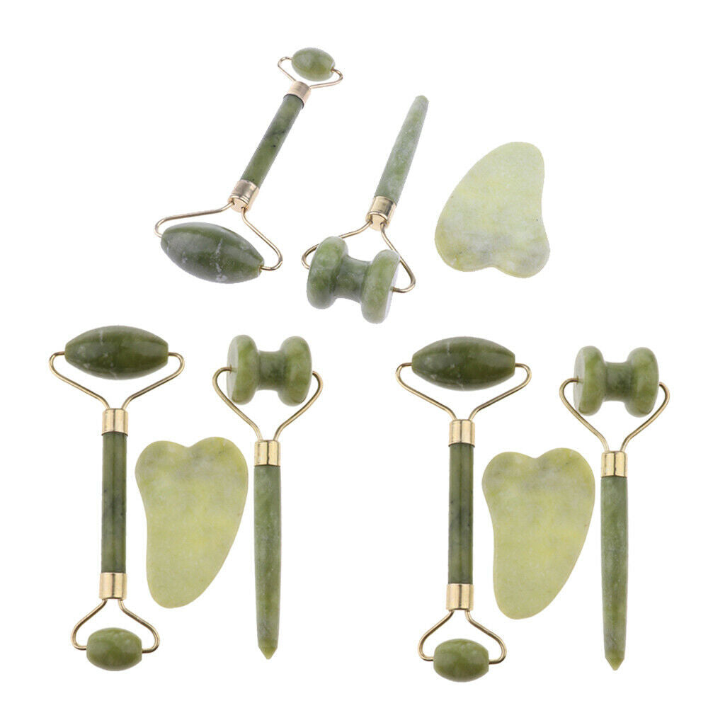 3 Sets Facial Jade Roller Gua Sha Massager for Face/Eye/Neck Lifting Tools