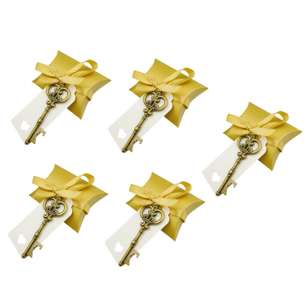 5pcs wedding party favor guest gifts candy box and bottle openers ornaments