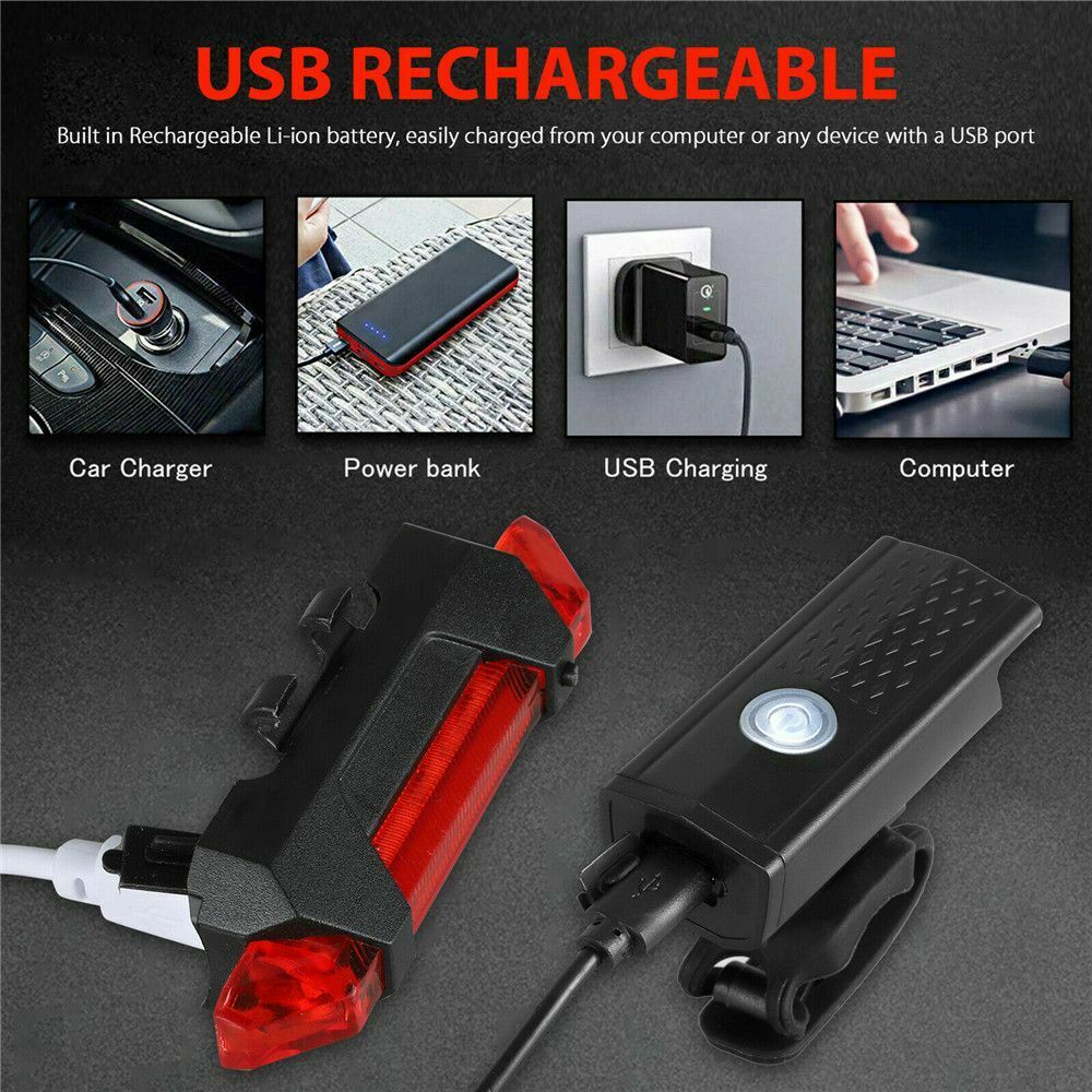 LED Bicycle Headlight Cycling Accessories Bike Rear Lamp Front Headlight