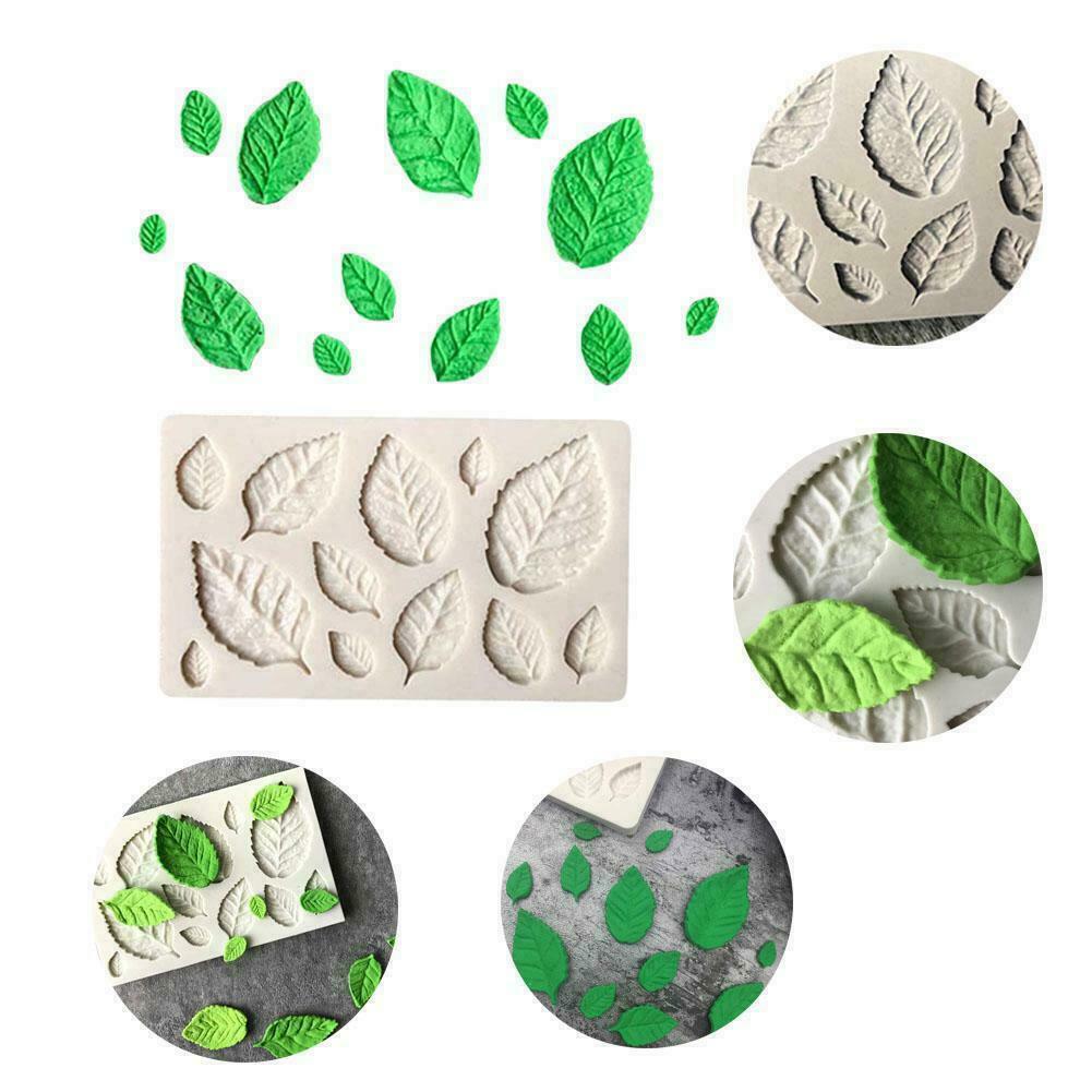 Silicone Rose Leaves Embellisment Fondant Mould Cake Decor Sugar Chocolate Mold