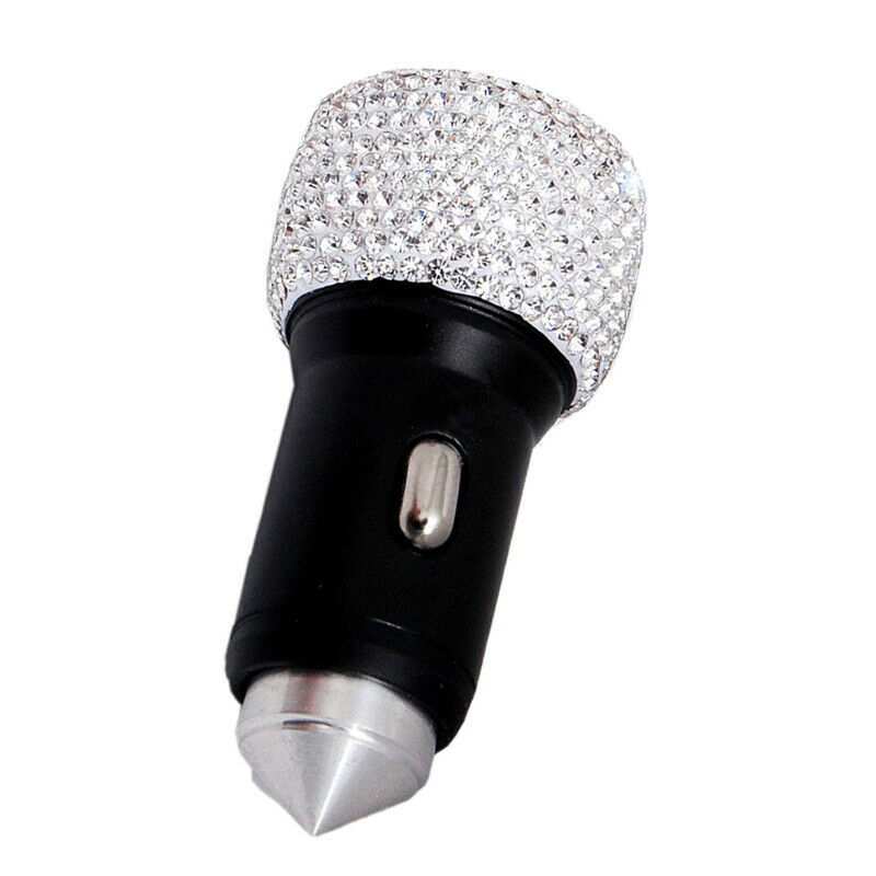 Universal 2 in 1 Fast Charging Car Charger Dual USB Port Diamond Adapter Charger