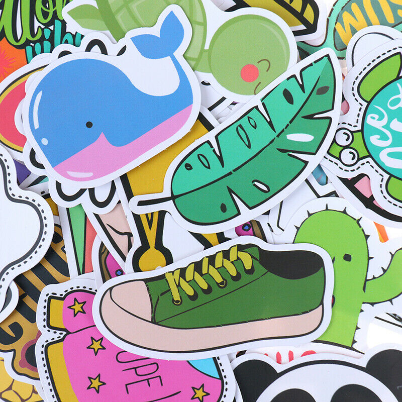 50Pcs Cute Cartoon Stickers Laptop Luggage Guitar Bicycle Skateboard Dec DD