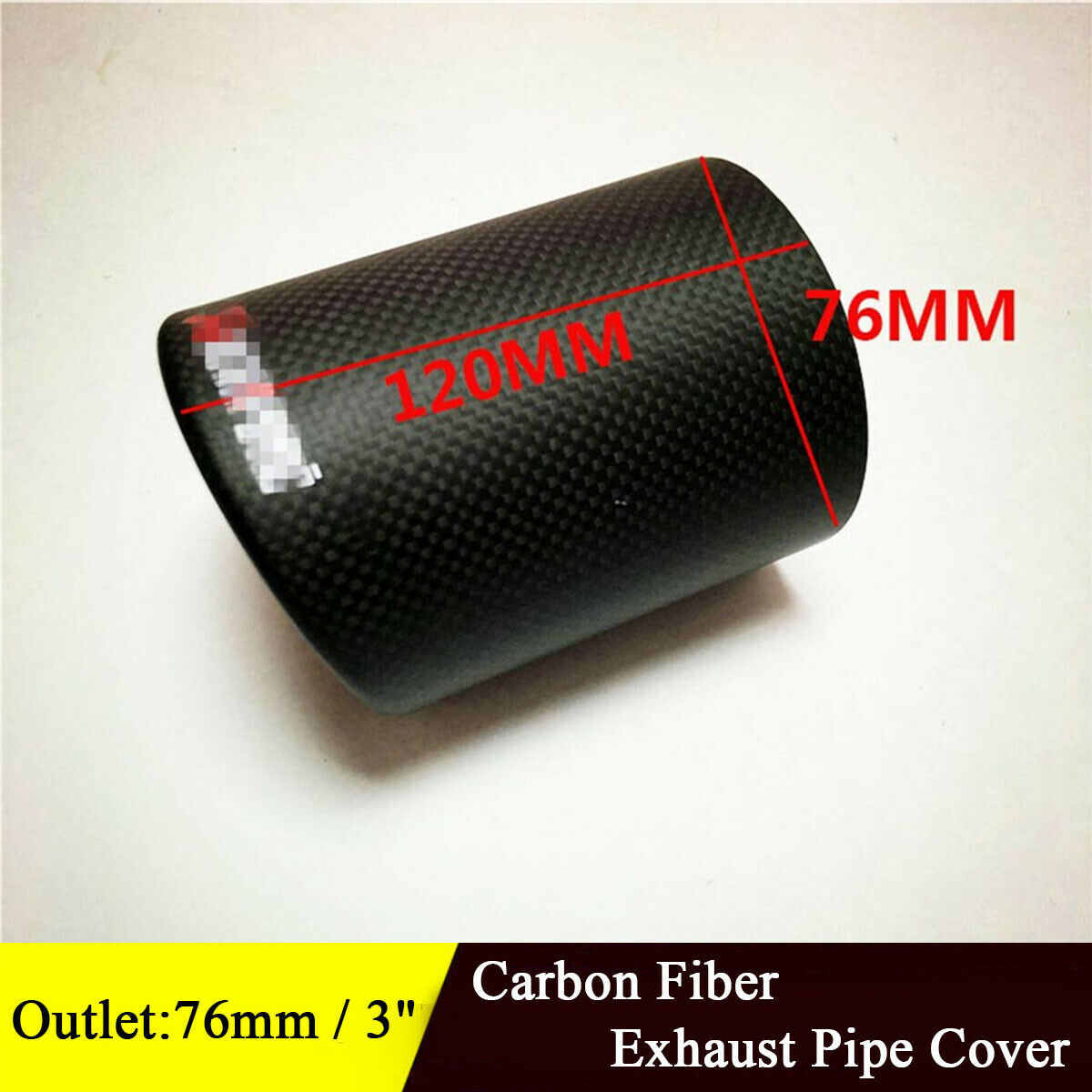 Car Carbon Fiber Exhaust Cover Tails Rear Silencer Tip Pipe End 76mm / 3 Inch