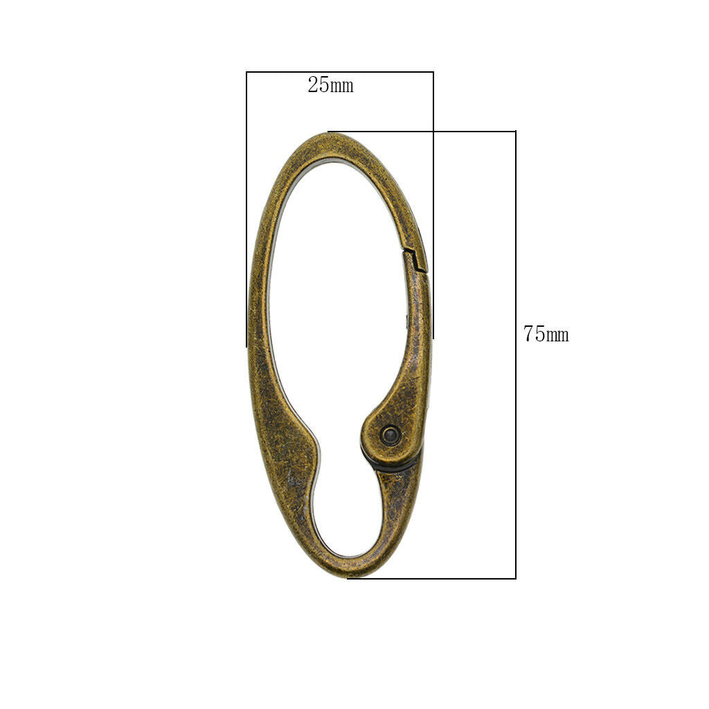 2Pcs Antqiued Bronze Key Buckle Snap Spring Clip On Hook DIY Key Chain Rings