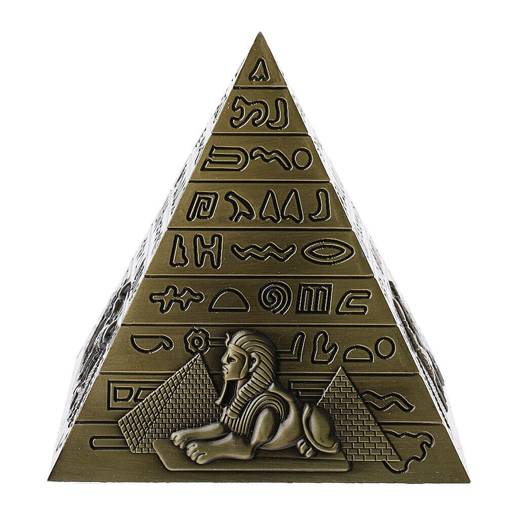 2x Egyptian Pyramid Statue Home Furnishing Bedroom Bookcase Decoration