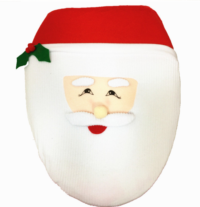 Three-Piece Toilet Santa Claus Non-Woven Fabric Toilet Cover 36*43 1X