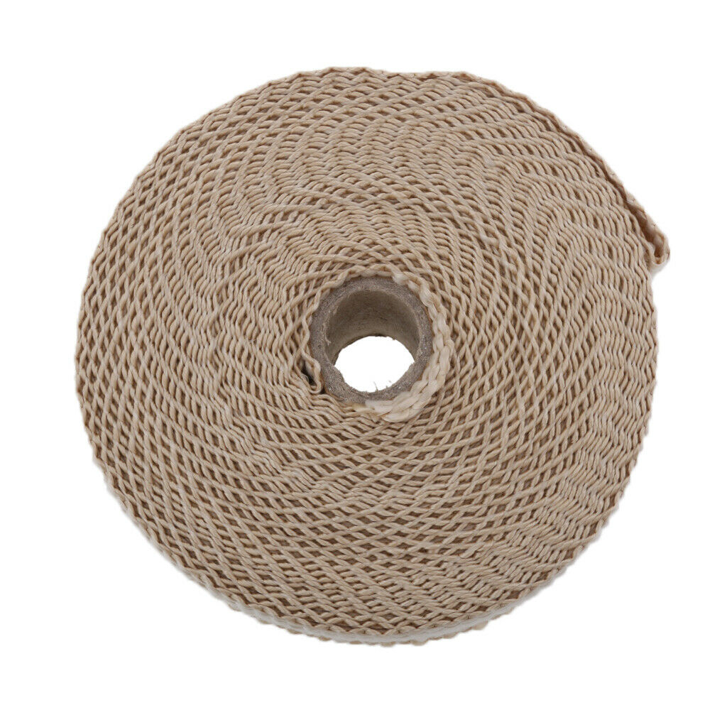 Motorcycle Cafe Racer Seat Brown +2" 32Ft Fiberglass Exhaust Heat Wrap Beige
