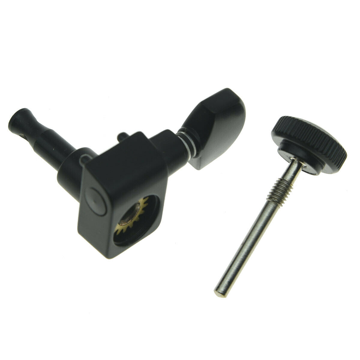 Black 6 Inline 2 Pin Locking Tuning Keys Pegs Tuners Fits USA Fender Strat Tele