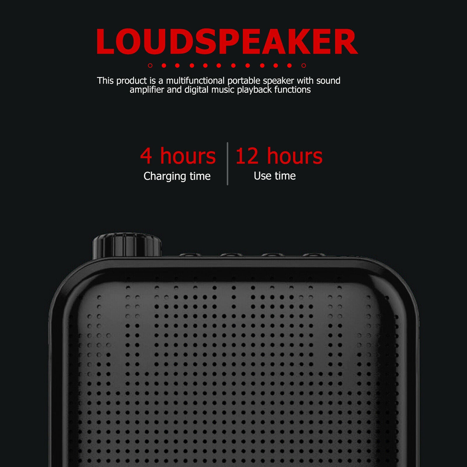 Rechargeable Voice Amplifier Wired Microphone Portable Music Player Speaker @