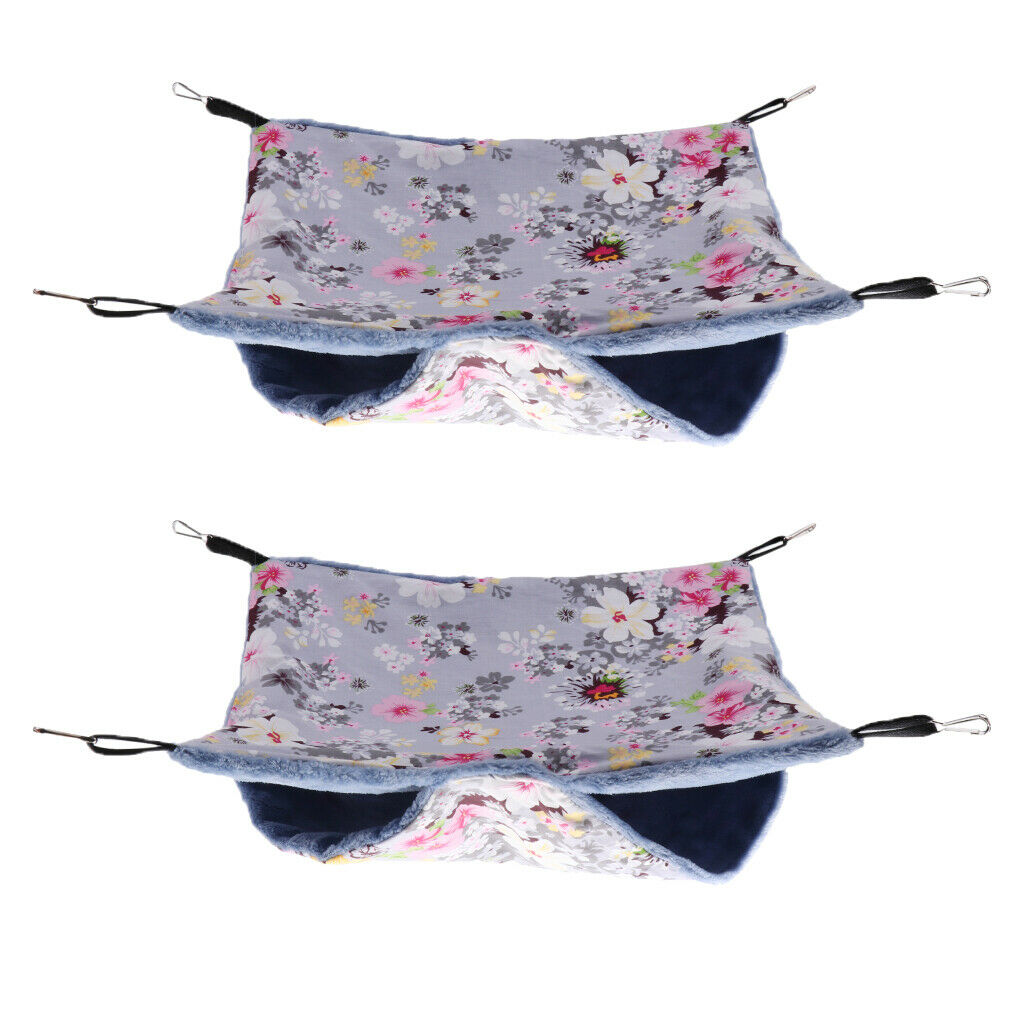 2 x Pet Hanging Bed Hammock Made of Cotton - Small Animal Sleep Hanging Cage Bed
