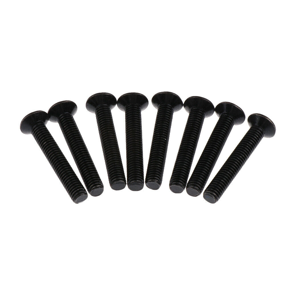 2X 8 Sets Skateboard Mounting Bolts Longboard Screw Nuts Hardware 5x29mm Black