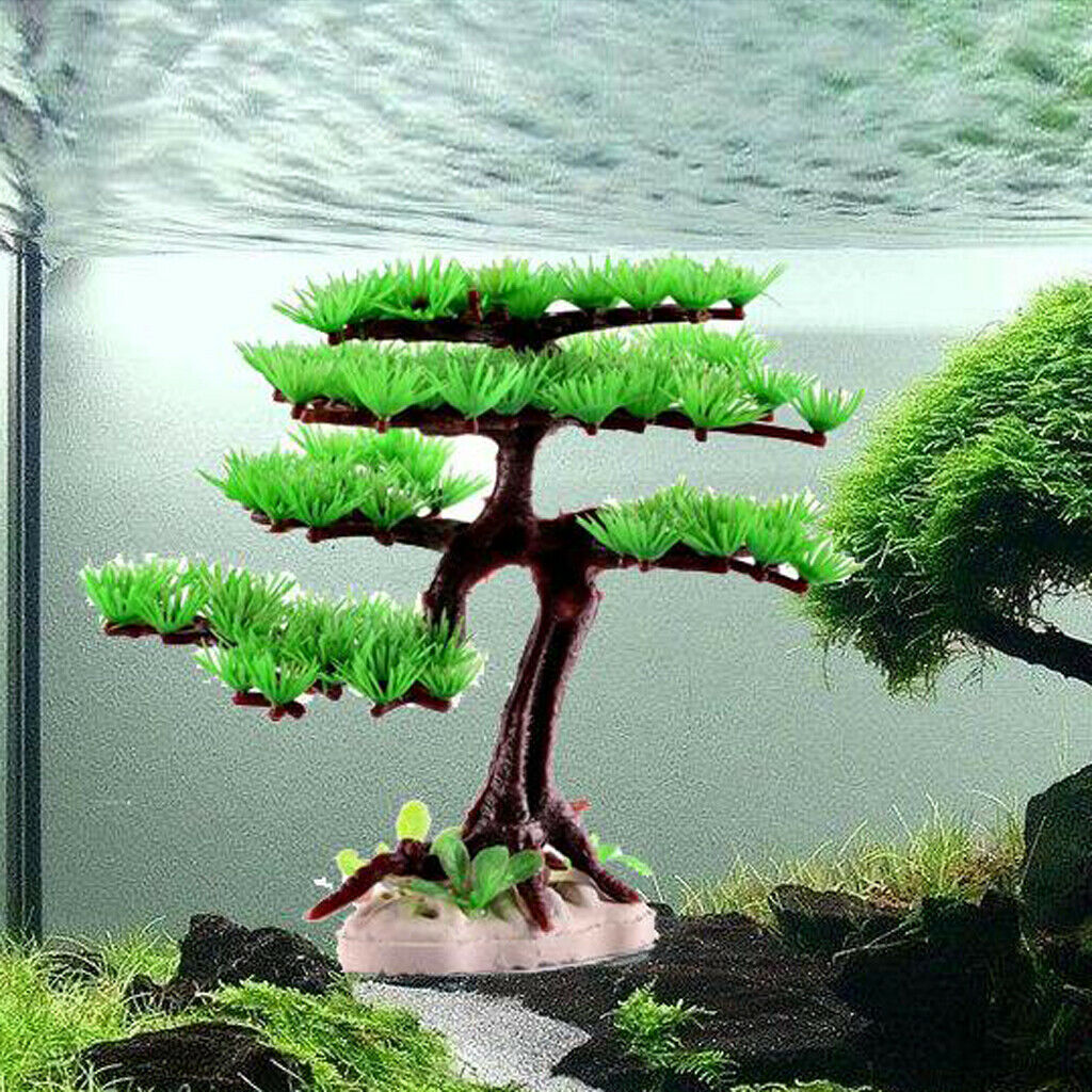 Aquarium Fish Tank Landscaping Simulation Plant Plain pine with Base