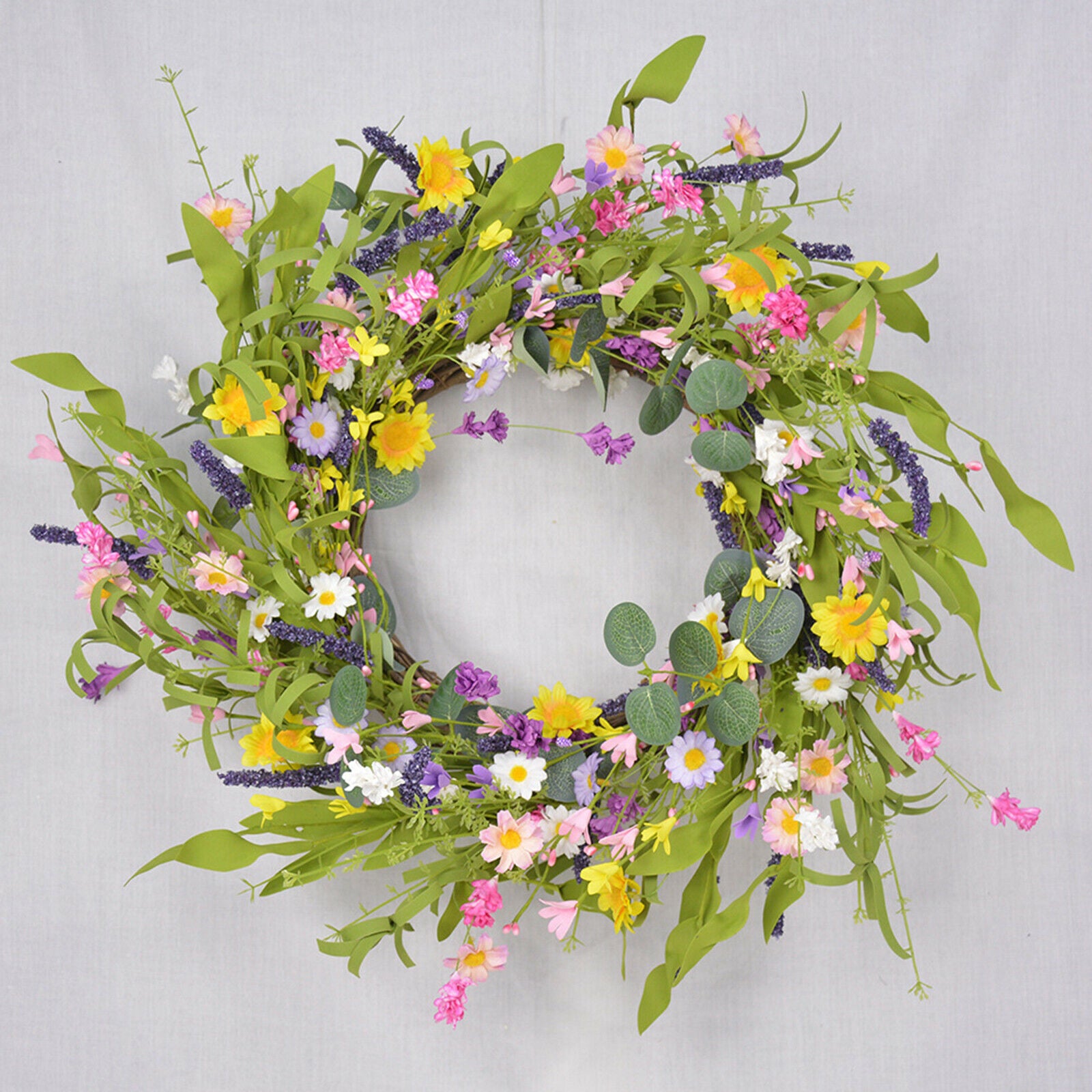 Summer Front Door Wreath Artificial Floral Garland All Season Home Decor
