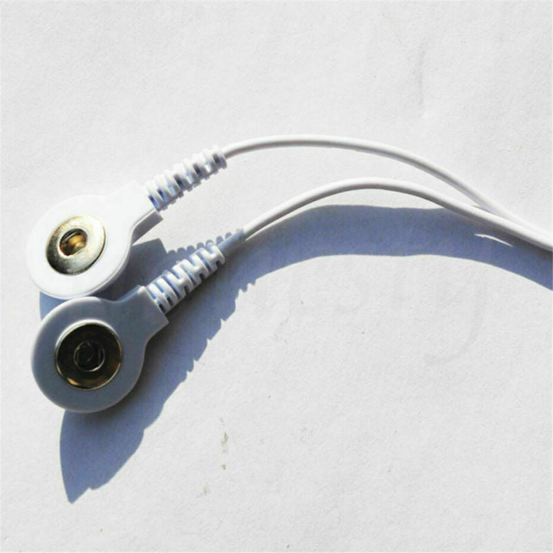 2Pcs Tens Machine Electrode Pad Stub Lead Wires Cables Male 3.5mm Connection