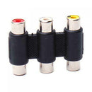 Female to Female 3 RCA AV Coupler Adapter