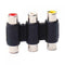 Female to Female 3 RCA AV Coupler Adapter