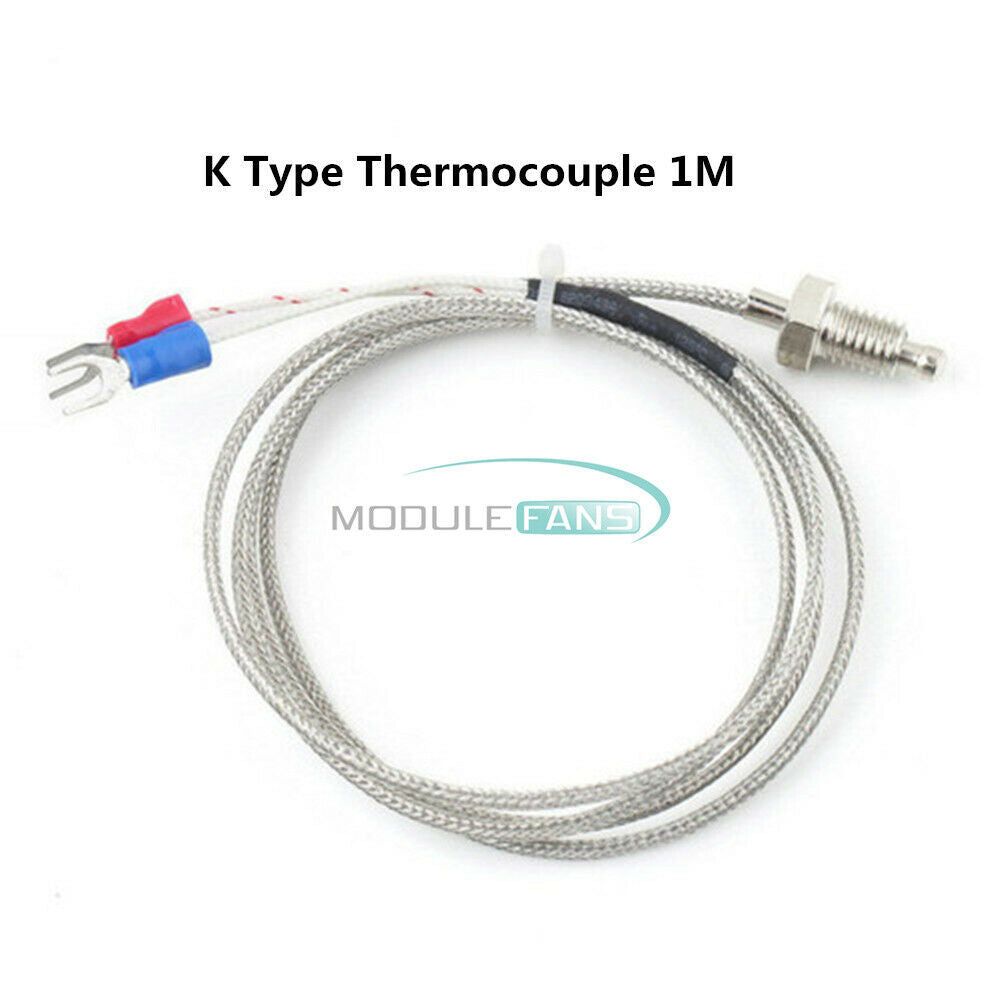 5PCS 3.3ft 1M K Type Thermocouple Temperature Controller 0-800C Probe Sensor