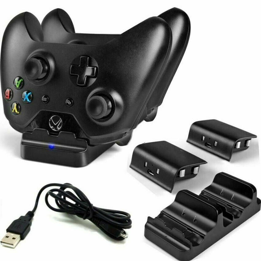 For Xbox One Controller Dual Charging Dock Station Charger Extra Batteries Pack