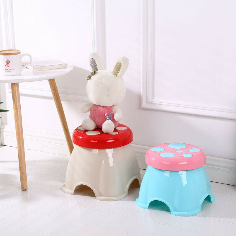 2pcs/Set Pink/Coffee Non-Slip Portable Kids Stackable Footstool for Bedroom