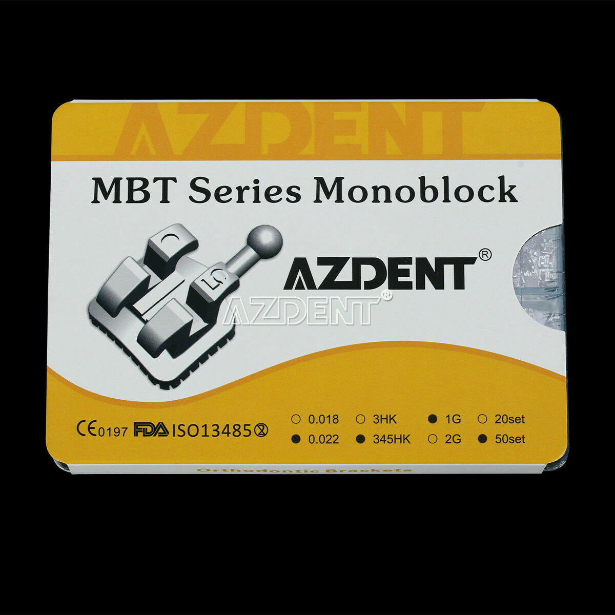 1000pcs AZDENT Dental Orthodontic Brackets Braces Mini MBT 022 Hooks 3-4-5