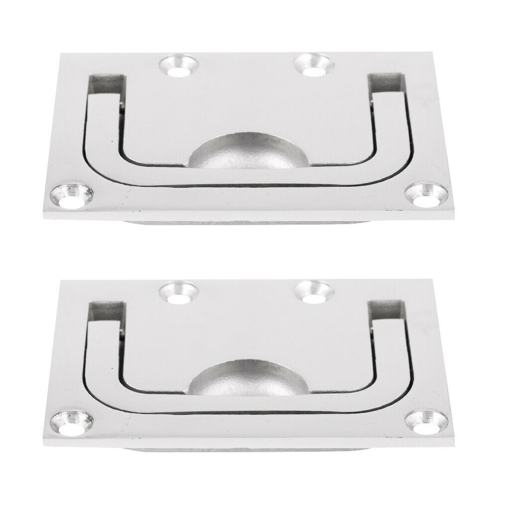 2Pcs 316 Stainless Steel Flush Lifting Ring 75mm x 55mm, Boat/Sailing/Marine