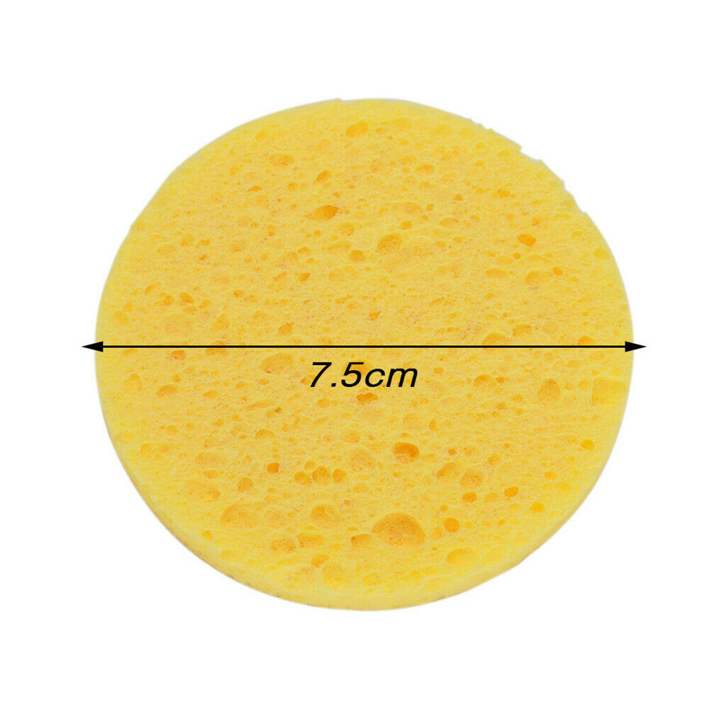 10Pcs Face Cleansing Washing Pad Puffs Makeup Cosmetic Removal Sponge Yellow