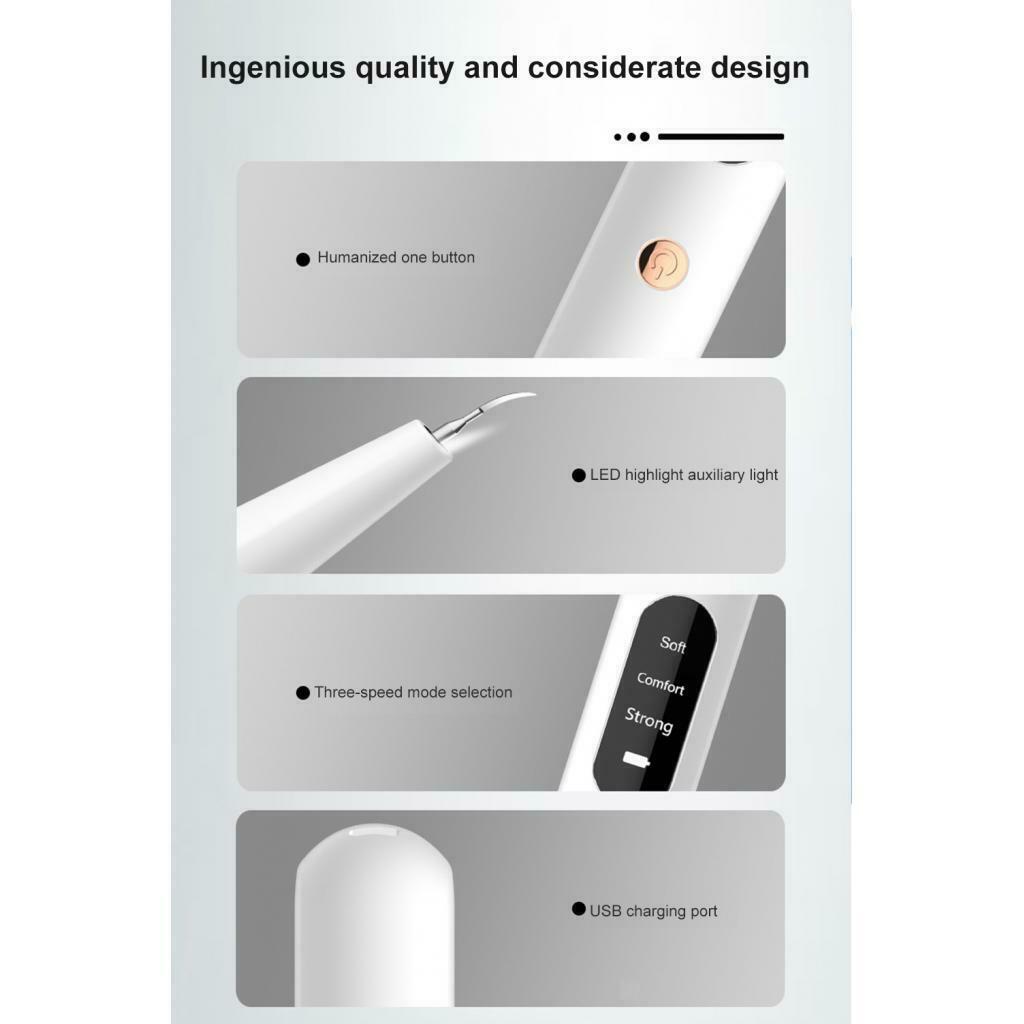 Electric Ultrasonic Calculus Plaque Remover For Teeth Cleaning with LED
