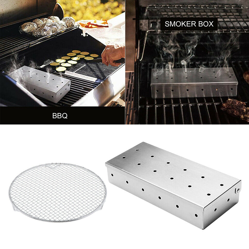 Stainless Steel BBQ Smoker Case and Grill Net Grilling BBQ Accessories