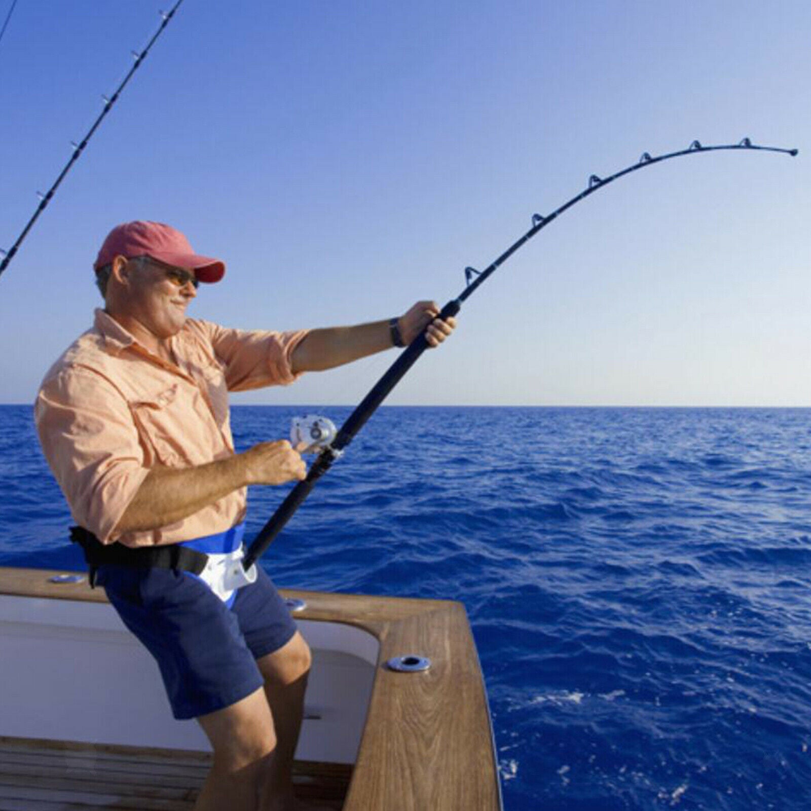 Fighting Belt Boat Fishing Rod Holder Stand Up Pole Support Gimbal Offshore