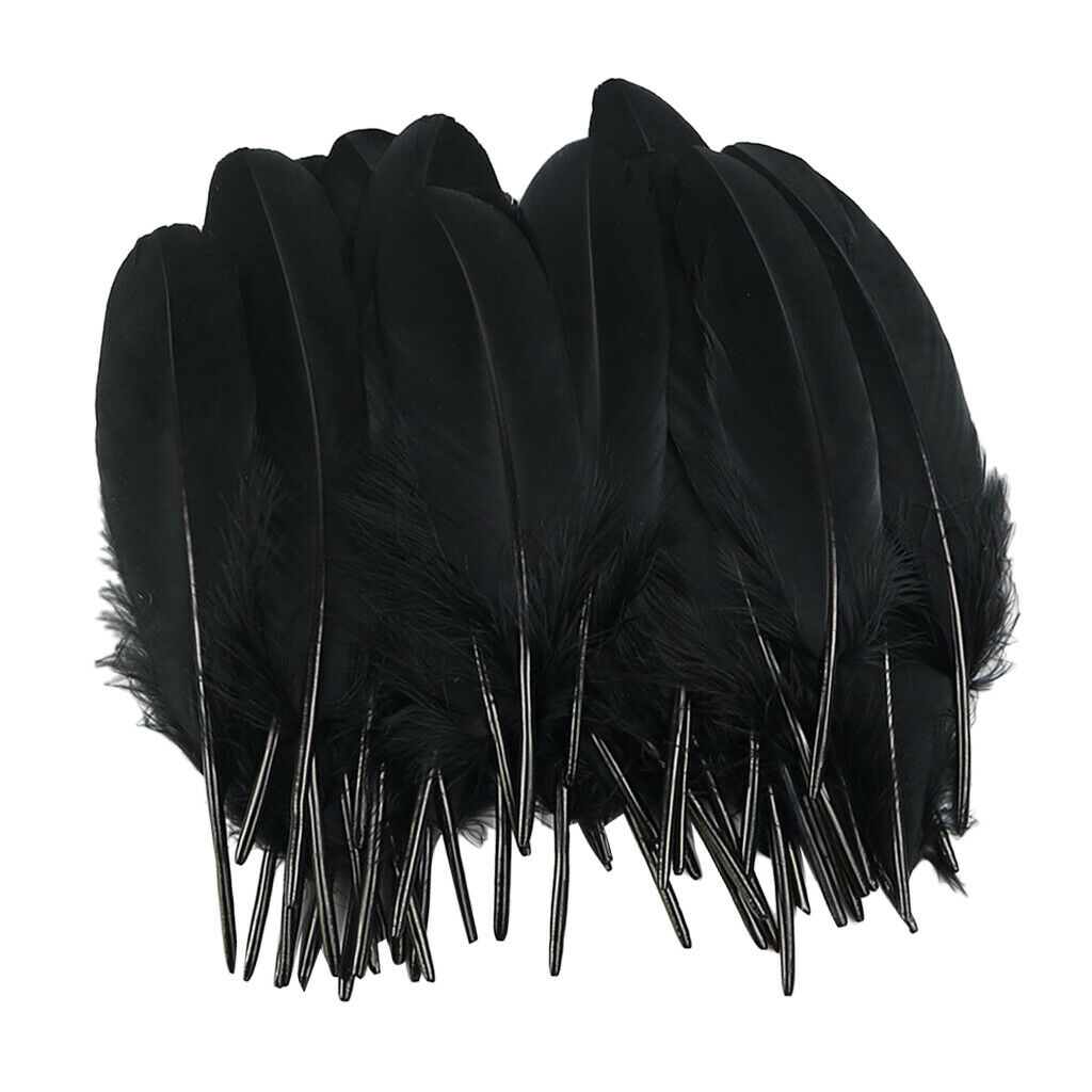 50x 4-8inch Black Rooster Tail Feathers For Wedding Millinery Card Art Craft
